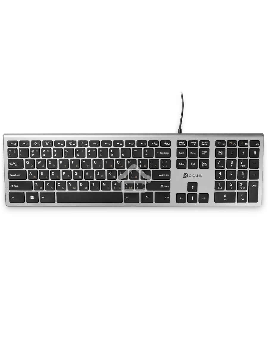 Клавиатура Oklick 890S проводная, USB, серый/черный
