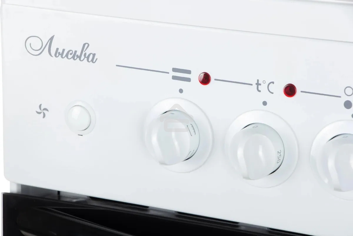 Плита электрическая Лысьва EF4004MK00 белый/черный, конфорок 4 электрических, духовка 57 л, 50 см x 84 см x 60 см (без крышки)