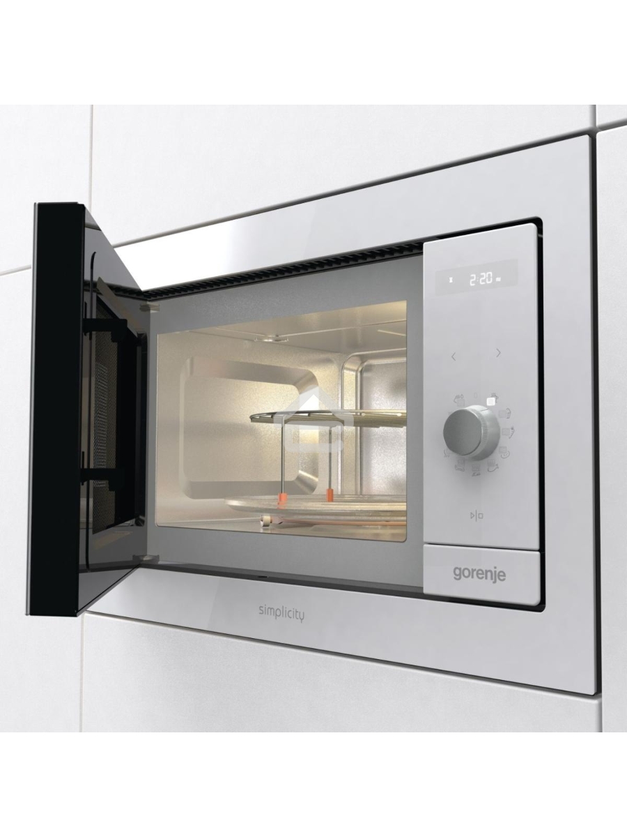 Микроволновая печь Gorenje BM235G1SYW белый, 23 л, 900 Вт, переключатели - поворотный механизм/сенсор