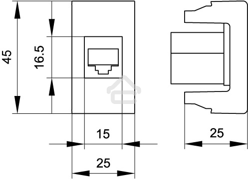 Розетка телефонная DKC Viva 45018 1-м 1 мод, RJ12, 6P6C, белый