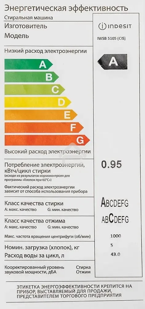 Стиральная машина Indesit IWSC 5105 белый, загрузка фронтальная 5 кг, 1000 об/мин., класс: А