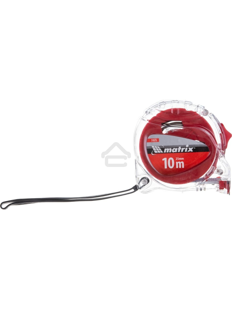 Рулетка MATRIX 31075 crystal 10м х 25мм корпус из поликарбоната