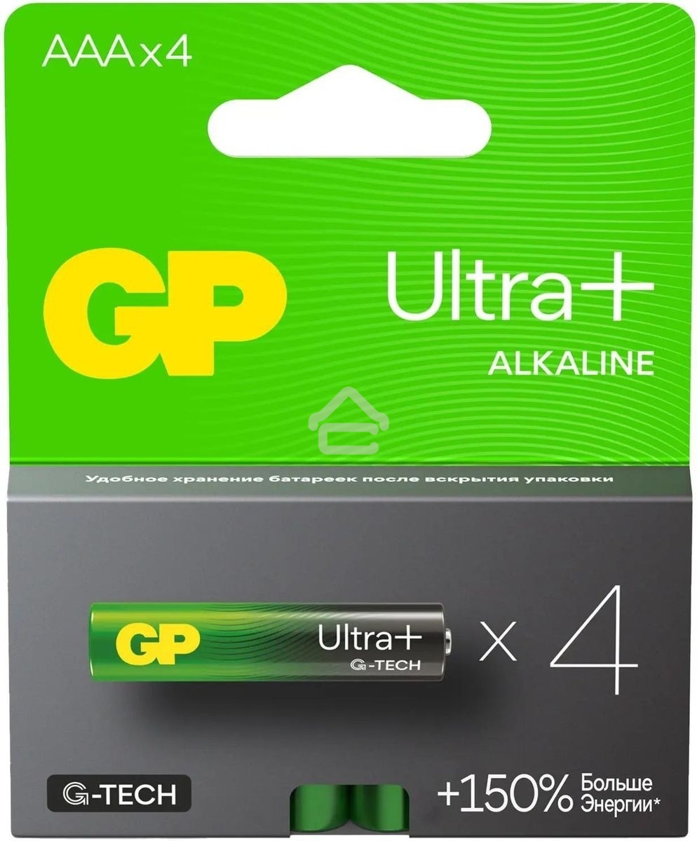 Батарея GP Ultra Plus Alkaline 24AUPA21-2CRSB4 AAA (4шт) блистер