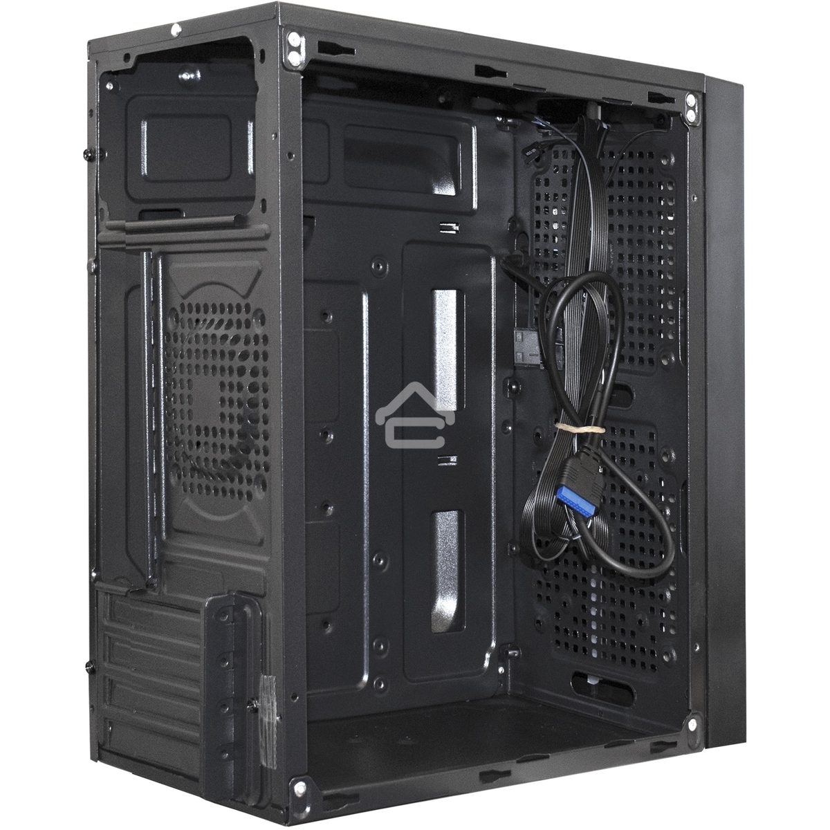 Компьютерный корпус Minitower ExeGate mEVO-9302-NPX400 (mATX, БП 400NPX с вент. 12см, 2*USB+1*USB 3.0, HD аудио, черный, с RGb подсветкой)