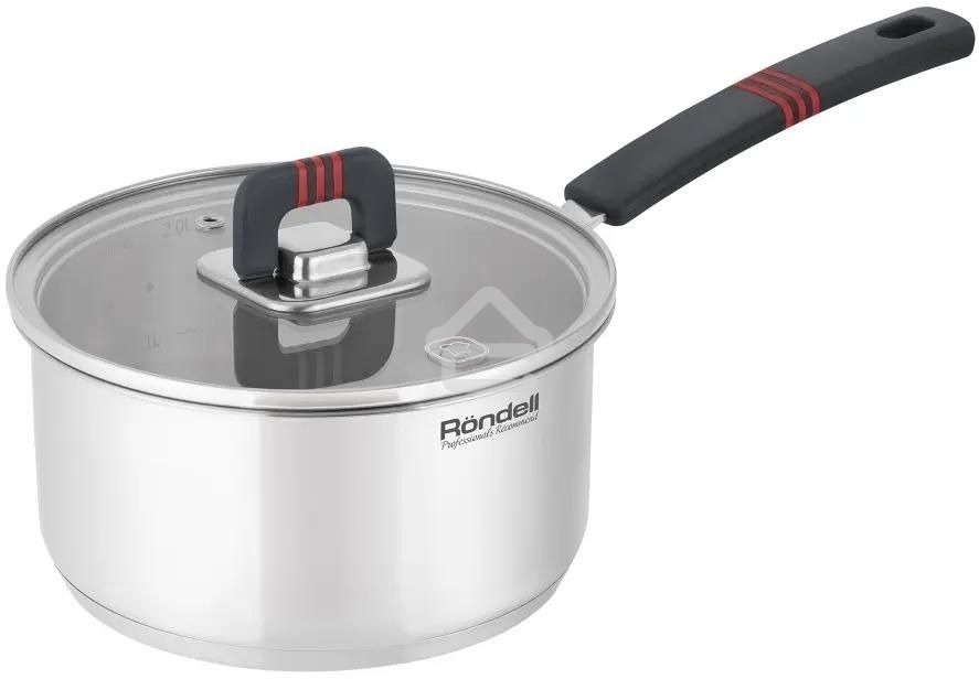 Ковш Rondell Stripes RDS-1635, 2л, 18см, с крышкой, сталь