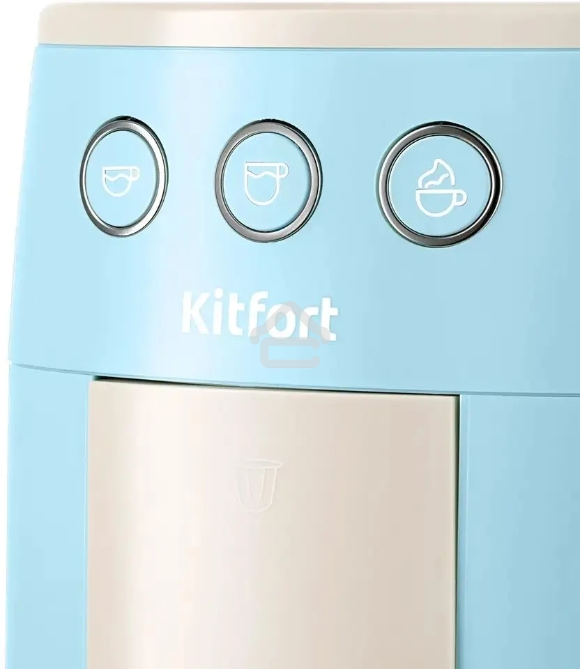 Кофеварка рожковая Kitfort КТ-7466 голубой/белый, исп. кофе - молотый/капсулы, 1.4 л, 1450 Вт, 19 Бар