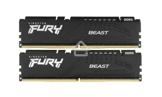 Оперативная память Kingston Fury Beast, DDR5, 16GB (2x8GB), 6000MHz, CL36, с радиаторами, черный