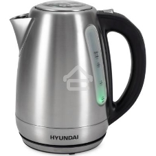 Чайник электрический Hyundai HYK-S8408 1.7л. 2200Вт серебристый матовый/черный (корпус: нержавеющая сталь)