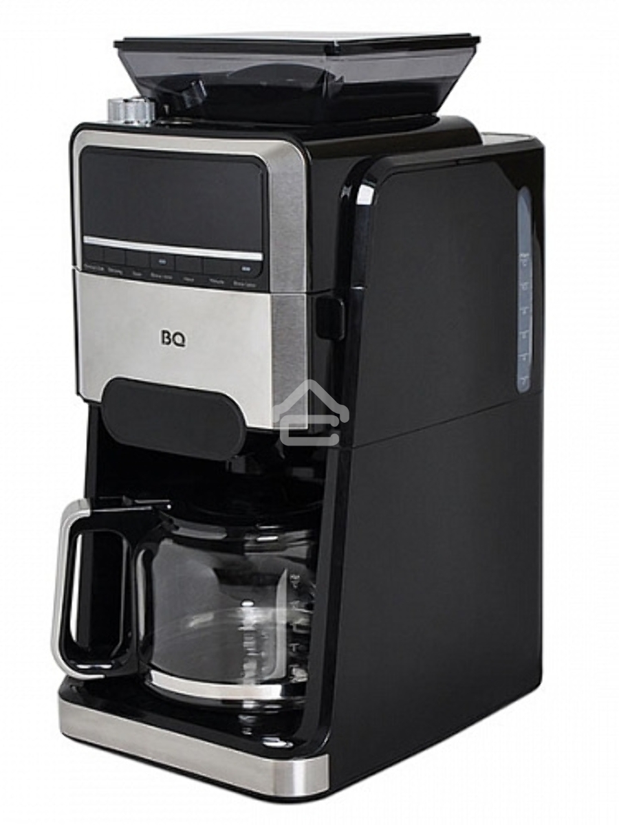 Кофеварка капельная со встроенной кофемолкой BQ CM3002 черный-стальной, исп. кофе - зерновой/молотый, 1.5 л, 1400 Вт