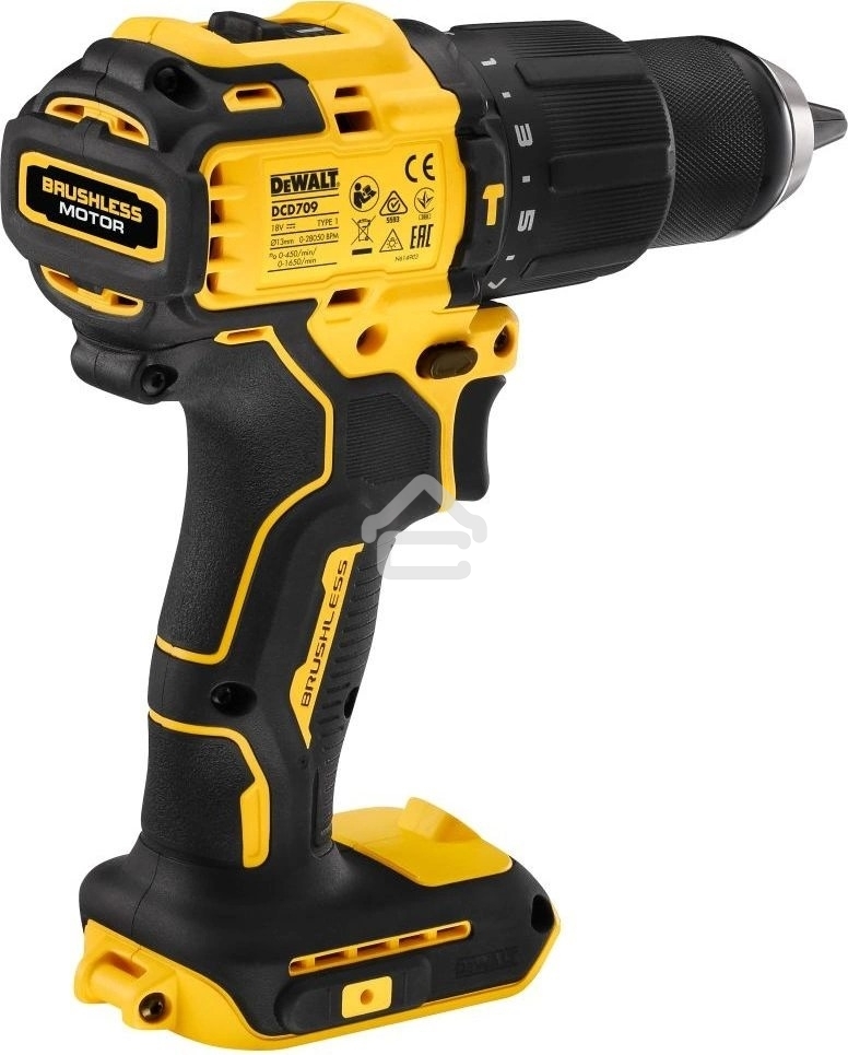 Дрель-шуруповерт DeWalt DCD709D2T, Аккумуляторная, 18В, 2 АКБ, Кейс