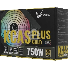 Блок питания Aerocool/Formula ATX 750W AC KCAS PLUS GOLD 750W RGb 80 PLUS gold (20+4pin) APFC 120мм fan color LED 8xSATA RTL