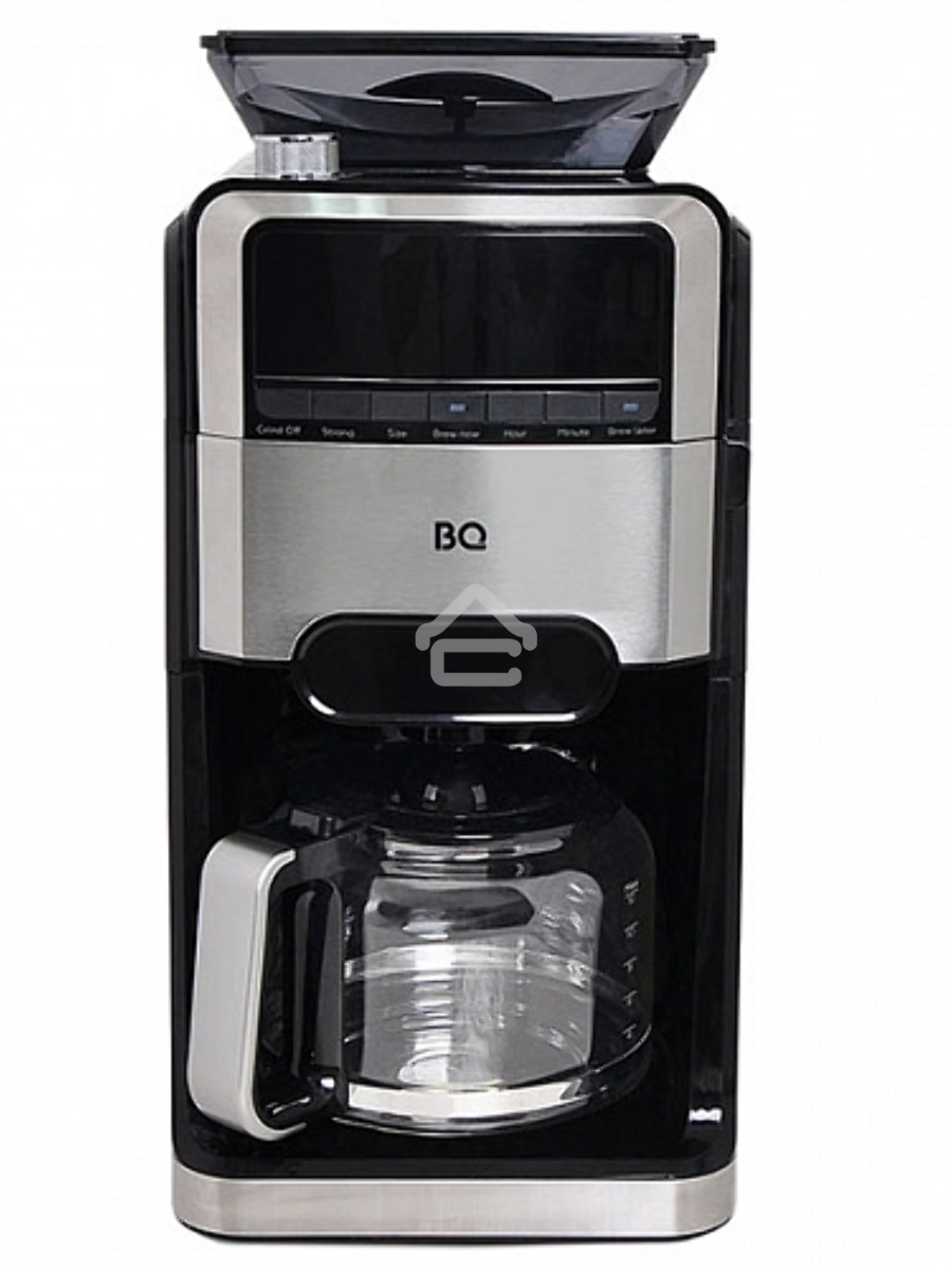 Кофеварка капельная со встроенной кофемолкой BQ CM3002 черный-стальной, исп. кофе - зерновой/молотый, 1.5 л, 1400 Вт