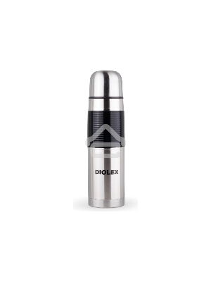 Термос Diolex DXR-500-1 500 мл. с узким  горлом, резиновая  встака на корпусе, нержавеющая сталь