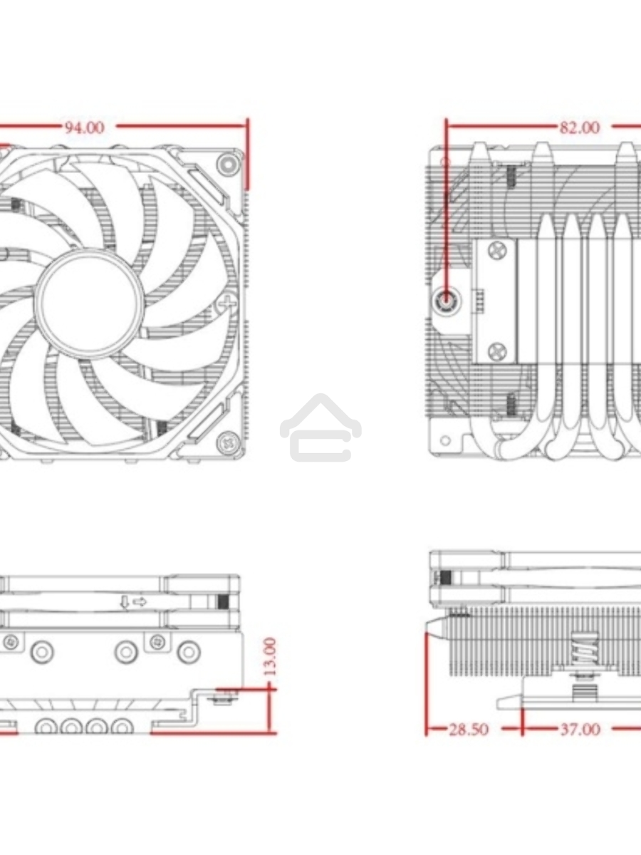 Кулер для процессора ID-COOLING IS-40-XT черный 92мм алюминий+медь 2800rpm 35.2db 4-pin 95W 47мм