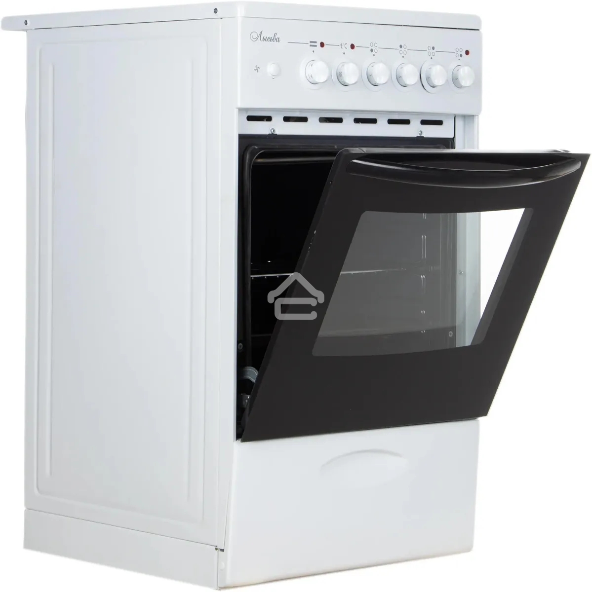 Плита электрическая Лысьва EF4004MK00 белый/черный, конфорок 4 электрических, духовка 57 л, 50 см x 84 см x 60 см (без крышки)