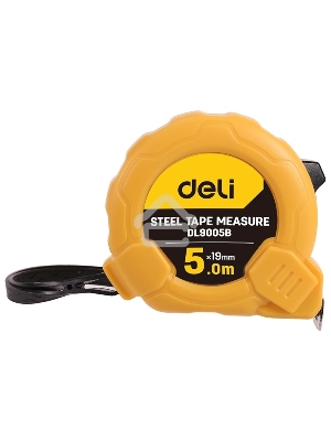 Рулетка Deli DL9005B 5м*19мм Метрическая. Корпус ударопрочный.