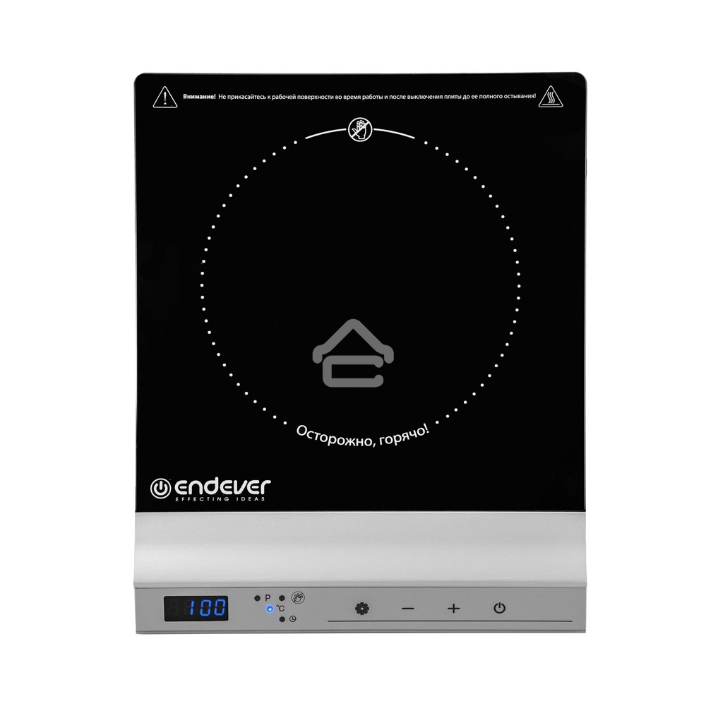 Плитка электрическая со стеклокерамической поверхностью Endever Skyline DP-71, черный/серебристый, мощность 2000 Вт, 10 уровней мощности, 5 шт/уп