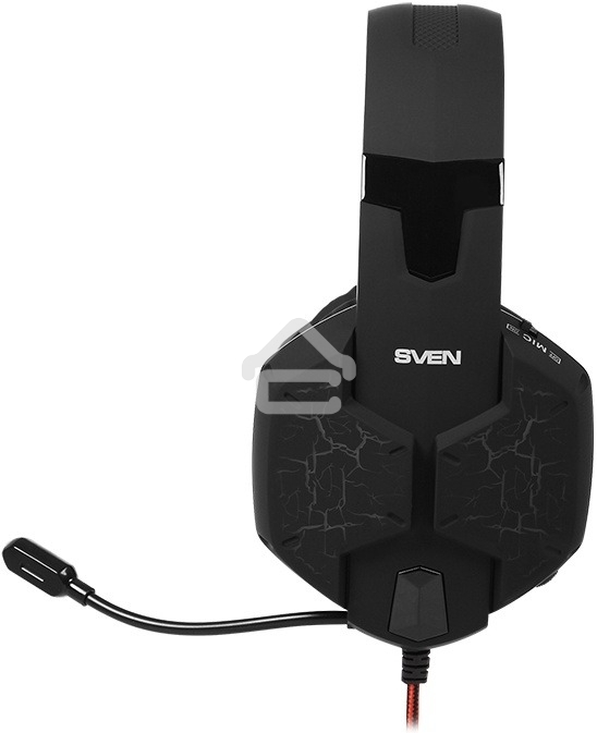 Игровые наушники с микрофоном SVEN AP-U988MV, черный-красный (USB, LED, 7.1)