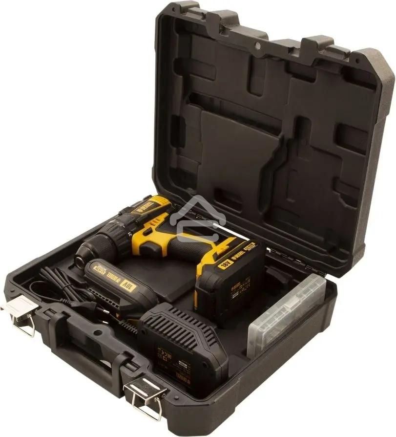 Дрель-шуруповерт аккумуляторная Denzel BLDL-IB-18-02, 18В, 2 АКБ, Кейс