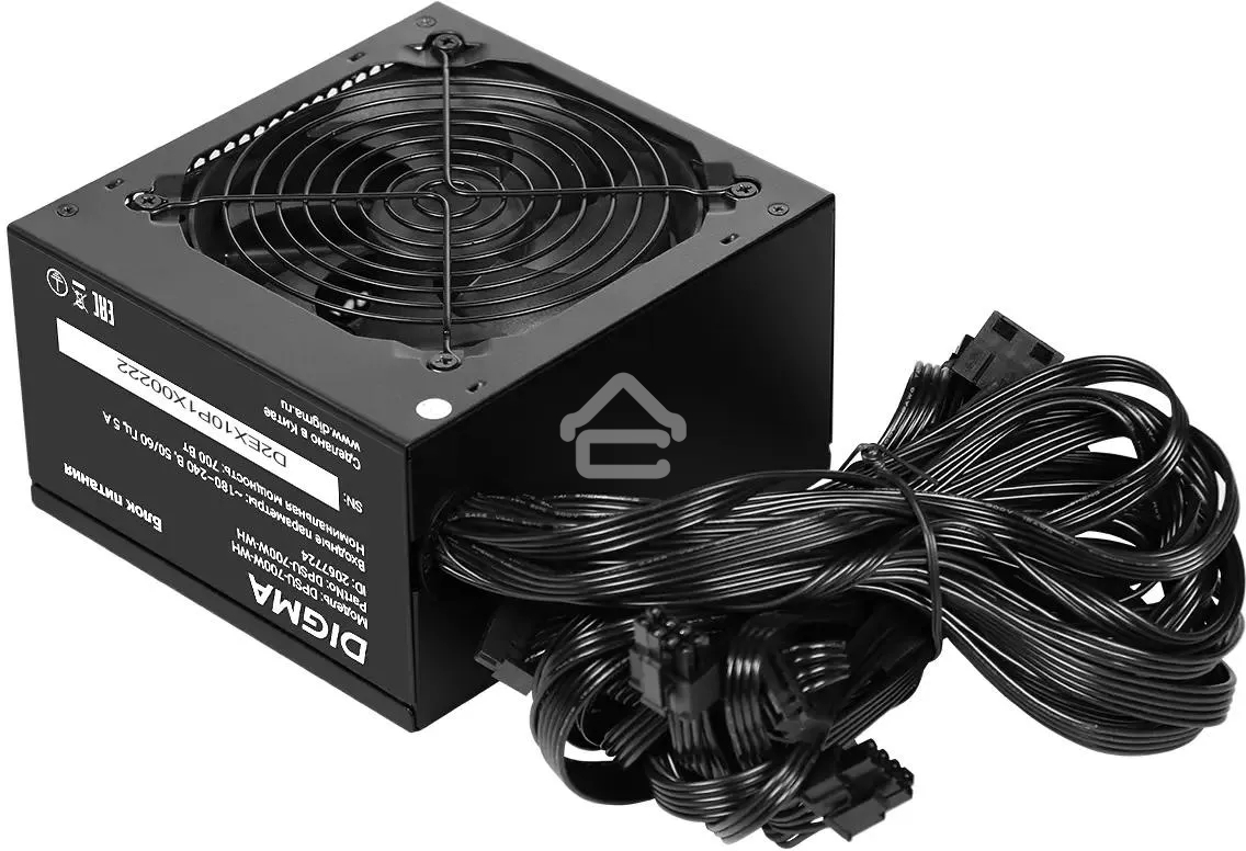 Блок питания Digma ATX 700W DPSU-700W-WH RTL, 700Вт, 80 PLUS белый, 120мм черный