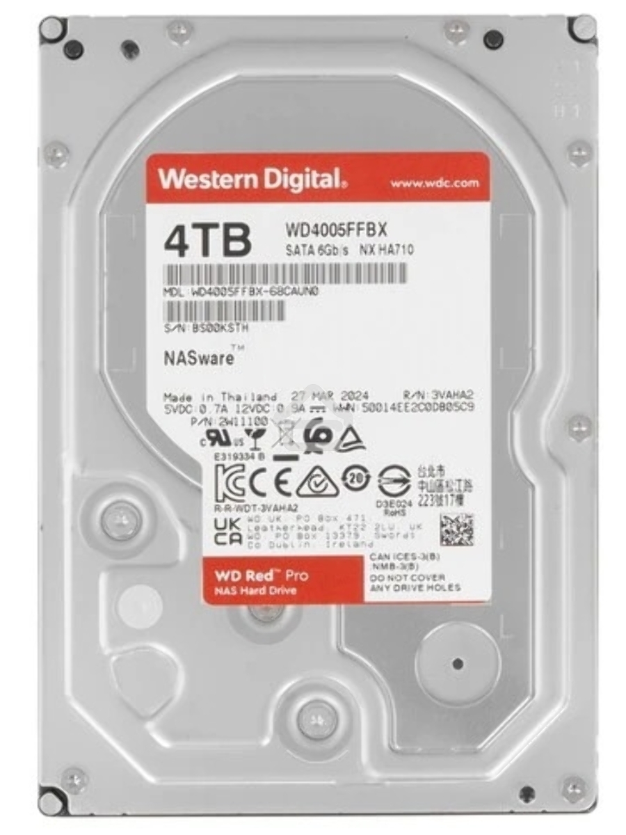 Жесткий диск WD Red Pro WD4005FFBX, 4ТБ, HDD, SATA III, 3.5