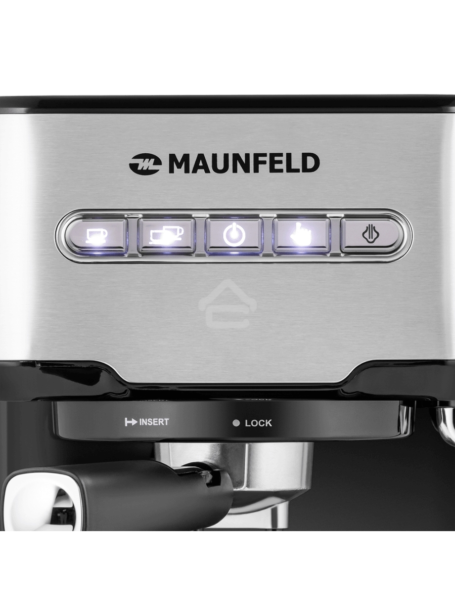 Кофеварка рожковая Maunfeld MF-724S нержавеющая сталь, исп. кофе - молотый, 1.5 л, 850 Вт, 15 Бар.