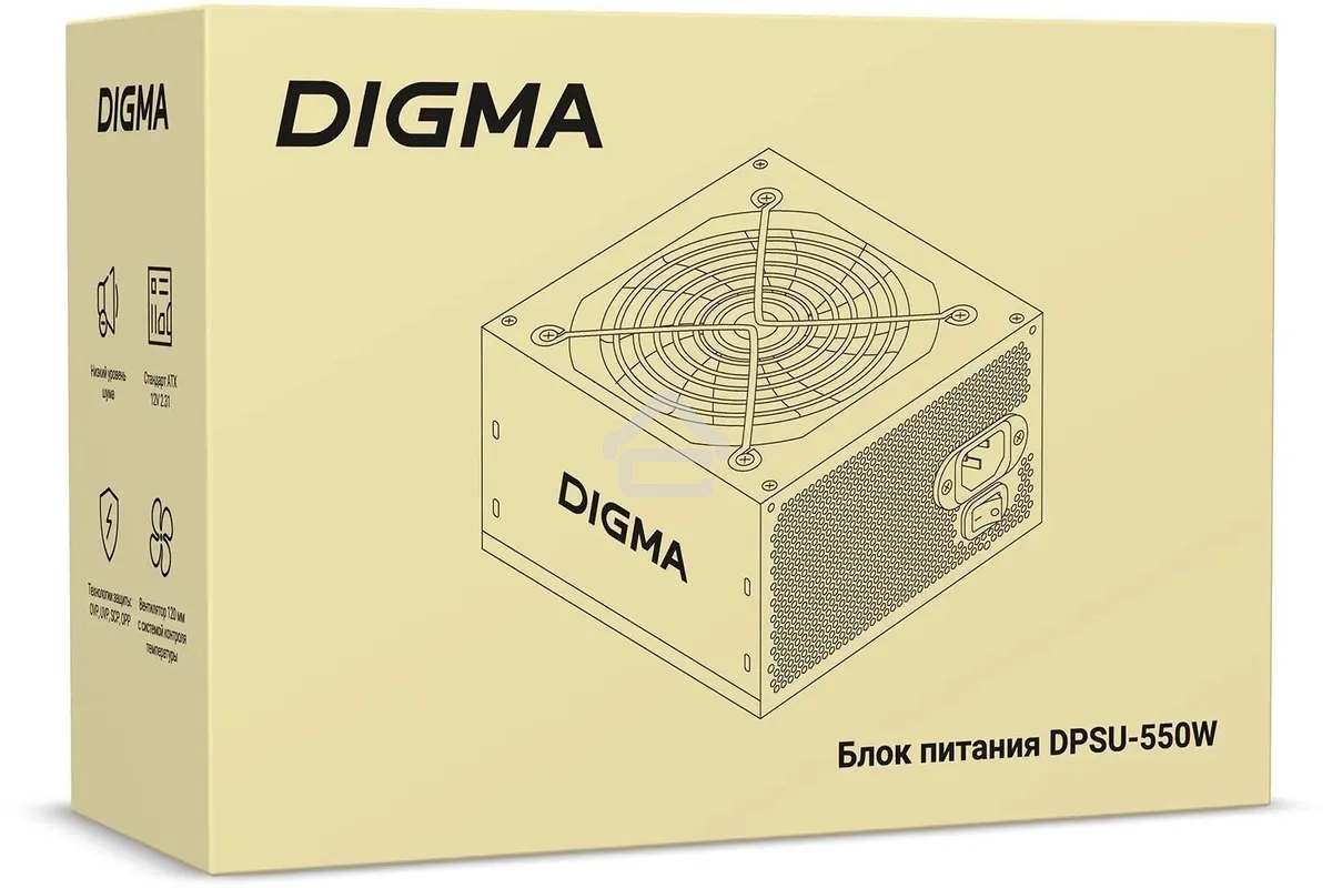 Блок питания Digma DPSU-550W, 550Вт, 120мм, черный
