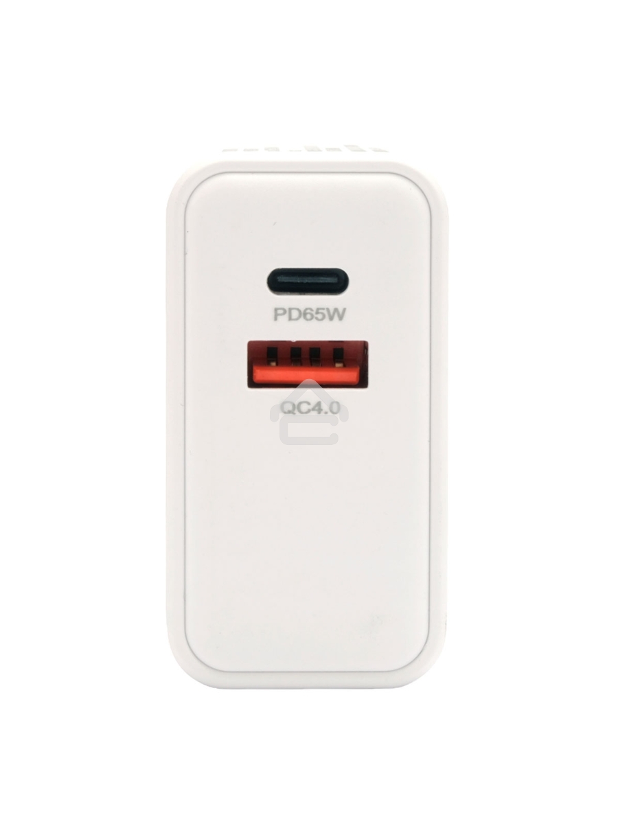 Зарядное устройство Cablexpert MP3A-PC-50, 65Вт GaN, быстрая зарядка QC4.0/PD3.0, 2 порта: USB и Type-C, белый, коробка