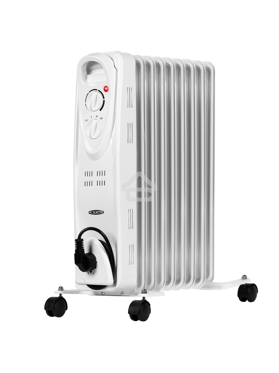 Масляный обогреватель AC ELECTRIC AOH/BM-09BW 2000 (9 секций) белый, 2000 Вт, 20 м2, термостат