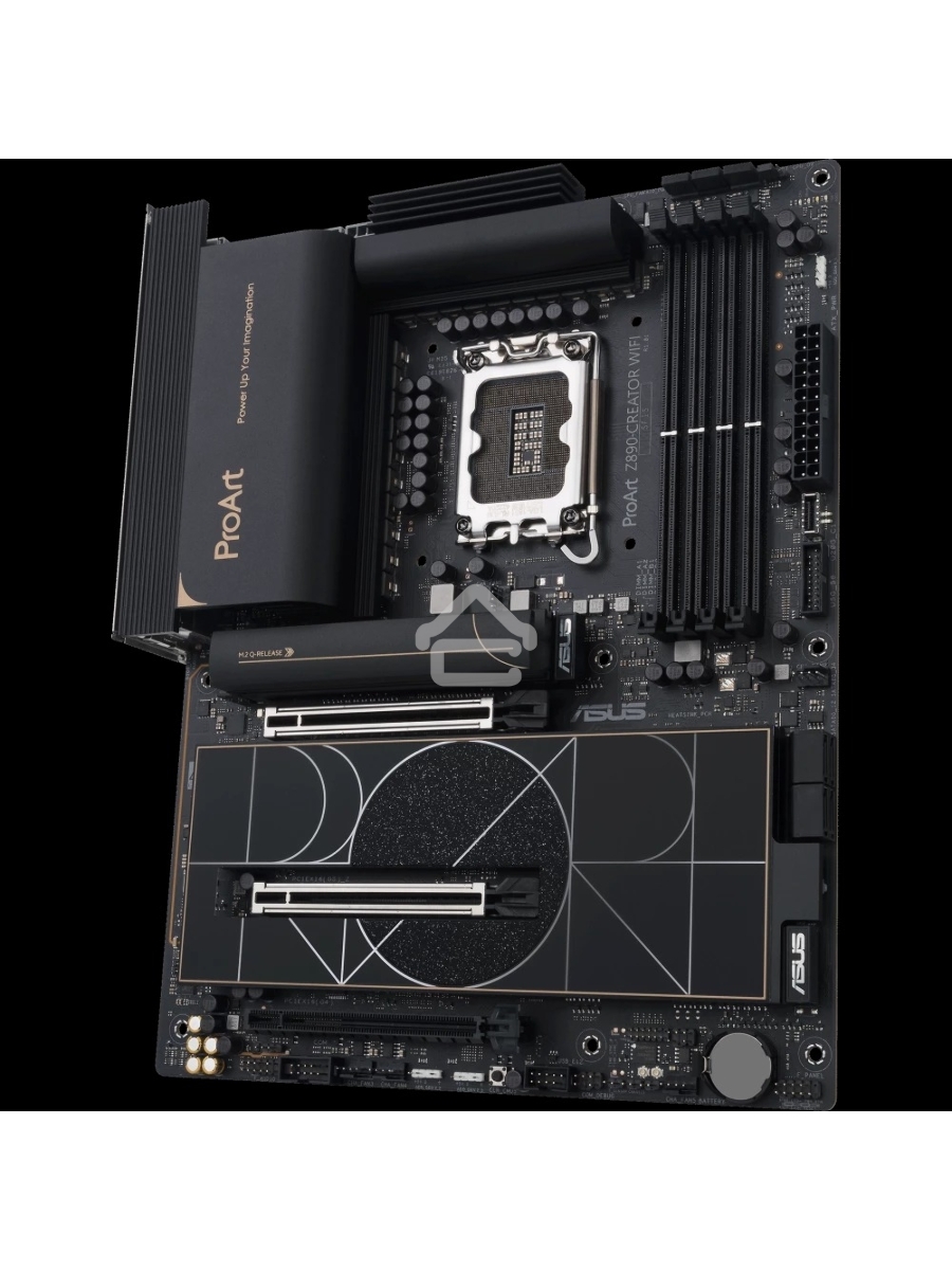 Материнская плата ASUS ProArt Z890-CREATOR WIFI, LGA 1851, Intel Z890, 4xDDR5, 4xSATA, 5xM.2, 2xPCIe 5.0 x16, 1xPCIe 4.0 x16, 1xHDMI, 1xDP, 1x 10Gb LAN, 1x 2.5Gb LAN, 2xUSB-C 10Gbps, 6xUSB-A 10Gbps, 1xUSB-A 2.0, 7.1, ATX