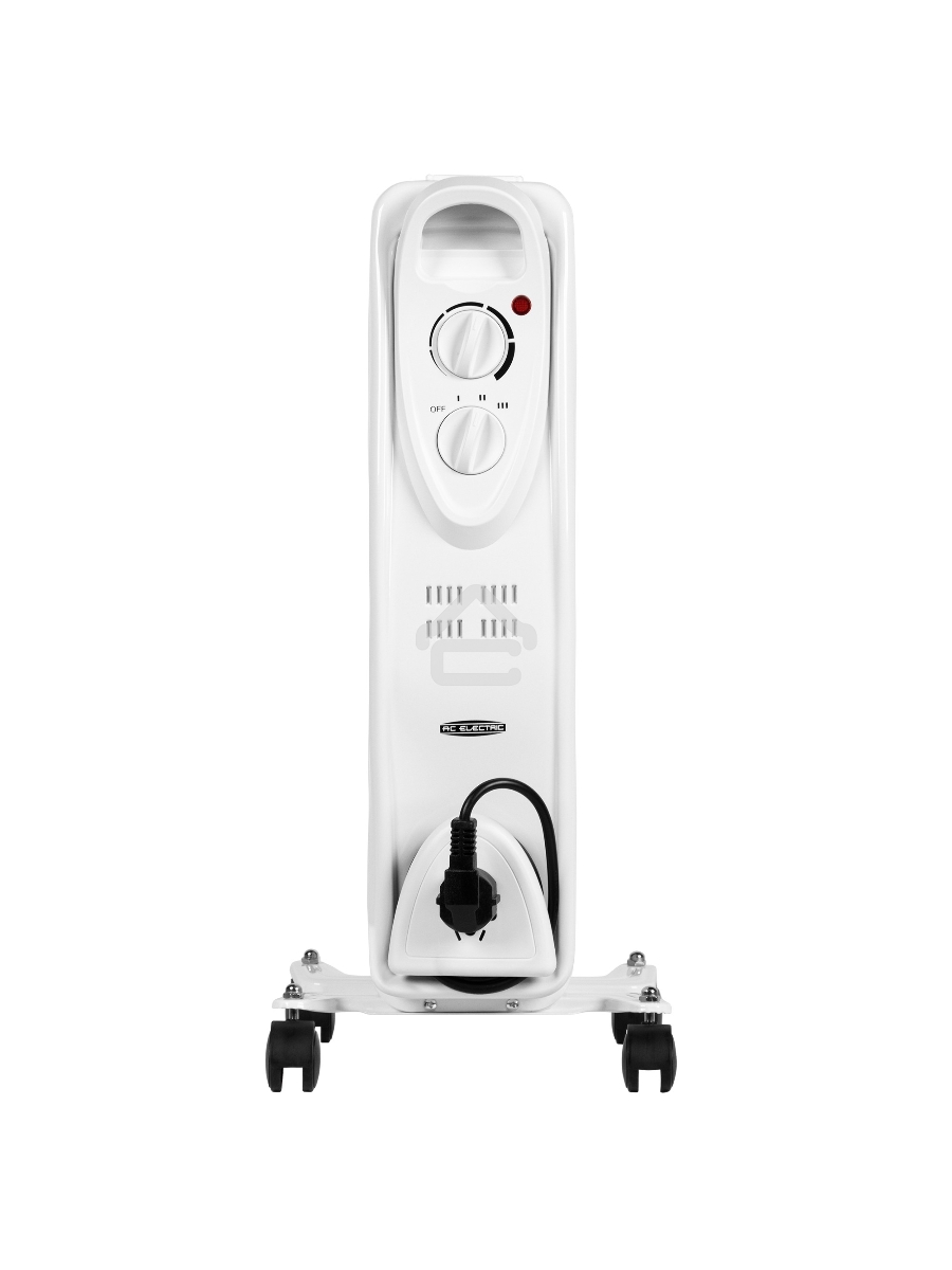 Масляный обогреватель AC ELECTRIC AOH/BM-09BW 2000 (9 секций) белый, 2000 Вт, 20 м2, термостат
