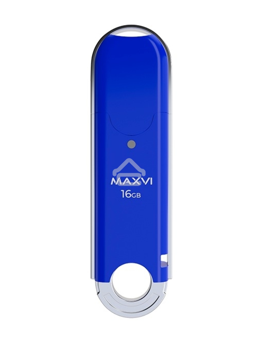 Флеш диск Maxvi P2 16GB USB 2.0 blue, монолит с колпачком, ABS пластик