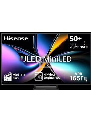 Телевизор 75'' Hisense 75U7Q PRO черный Mini LED UHD 144Hz Smart TV