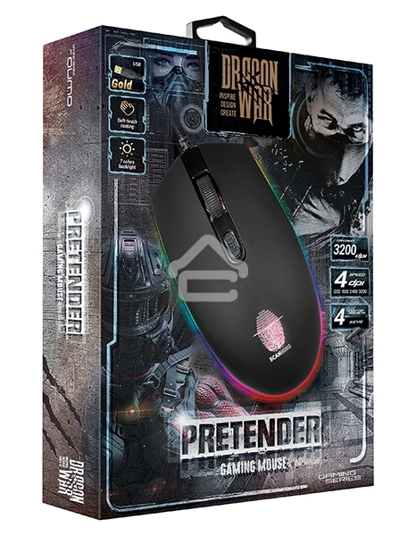Мышь проводная Qumo Pretender M53 черный, 3200 dpi, USB, кнопки - 4