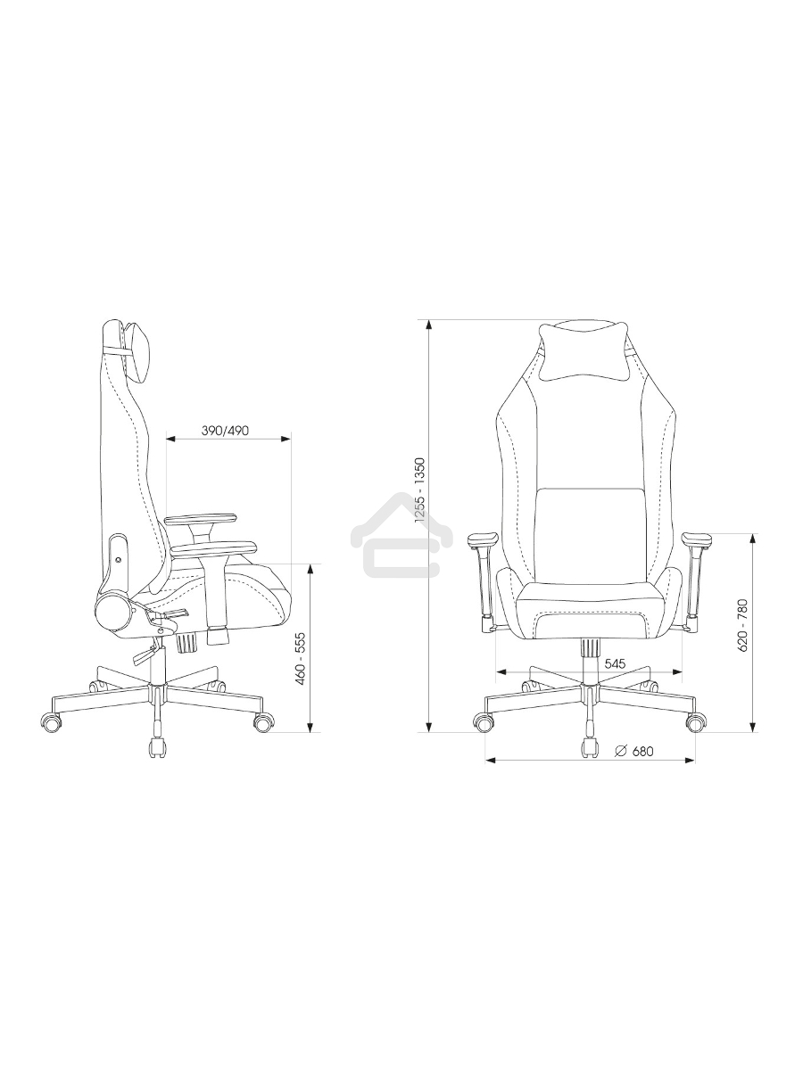 Кресло игровое Knight N1 Fabric черный Light-20, с подголов. крестовина металл