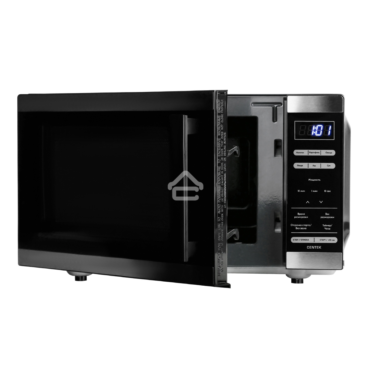 Микроволновая печь Centek CT-1566 черный/сталь, 20 л, 800 Вт, сенсор