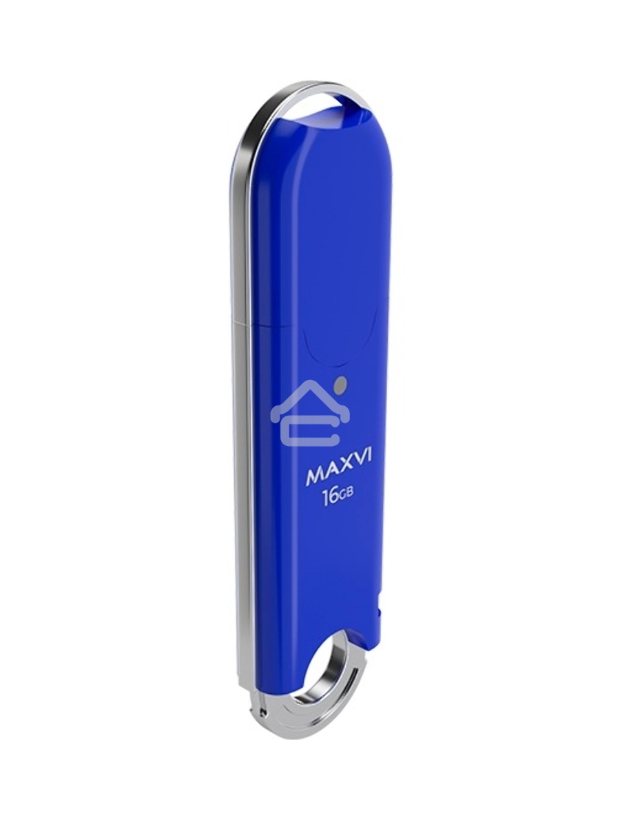 Флеш диск Maxvi P2 16GB USB 2.0 blue, монолит с колпачком, ABS пластик