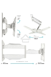 Кронштейн Kromax ATLANTIS-40 white, Наклонно-поворотный, 22