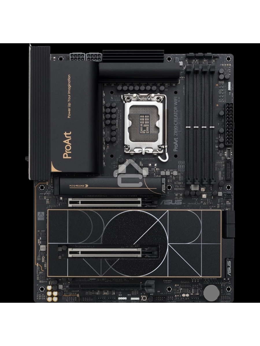 Материнская плата ASUS ProArt Z890-CREATOR WIFI, LGA 1851, Intel Z890, 4xDDR5, 4xSATA, 5xM.2, 2xPCIe 5.0 x16, 1xPCIe 4.0 x16, 1xHDMI, 1xDP, 1x 10Gb LAN, 1x 2.5Gb LAN, 2xUSB-C 10Gbps, 6xUSB-A 10Gbps, 1xUSB-A 2.0, 7.1, ATX