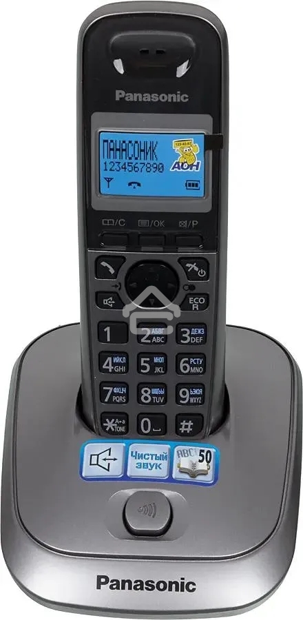 Телефон беспроводной (DECT) Panasonic KX-TG2511RUM (металик) АОН, Caller ID,спикерфон на трубке,переход в Эко режим одним нажатием