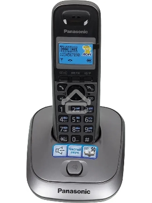 Телефон беспроводной (DECT) Panasonic KX-TG2511RUM (металик) {АОН, Caller ID,спикерфон на трубке,переход в Эко режим одним нажатием}