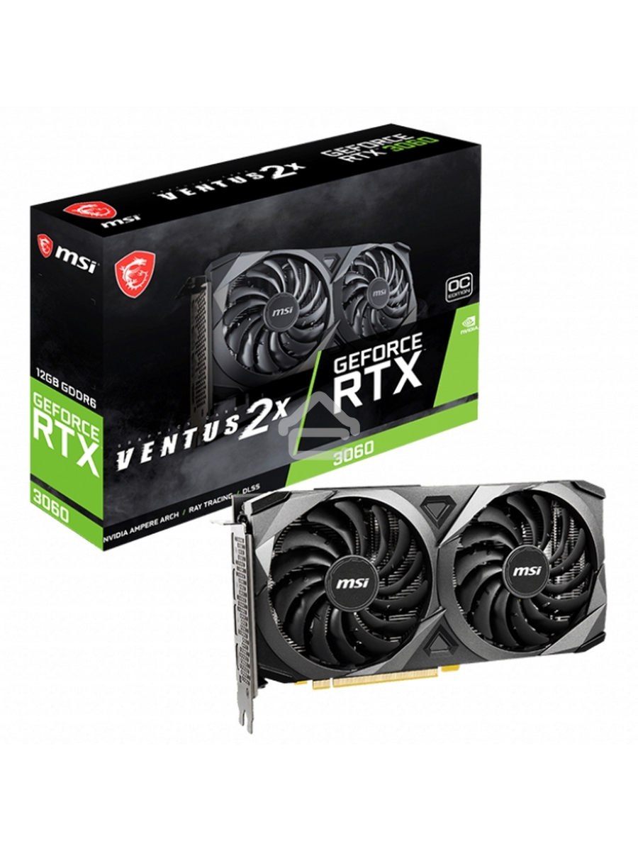 Видеокарта MSI RTX3060 VENTUS 2X 12G OC GDDR6 1680/15000 HDMIx1 DPx3 HDCP