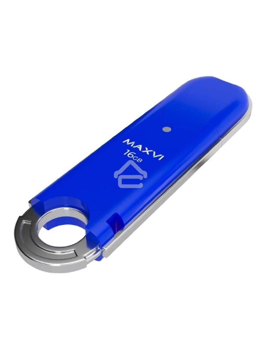 Флеш диск Maxvi P2 16GB USB 2.0 blue, монолит с колпачком, ABS пластик