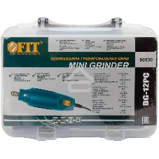 Мини-дрель FIT 80530 12 Вт; 12000 об/мин; 3,2 мм; адаптер; набор насадок; пластик. кейс
