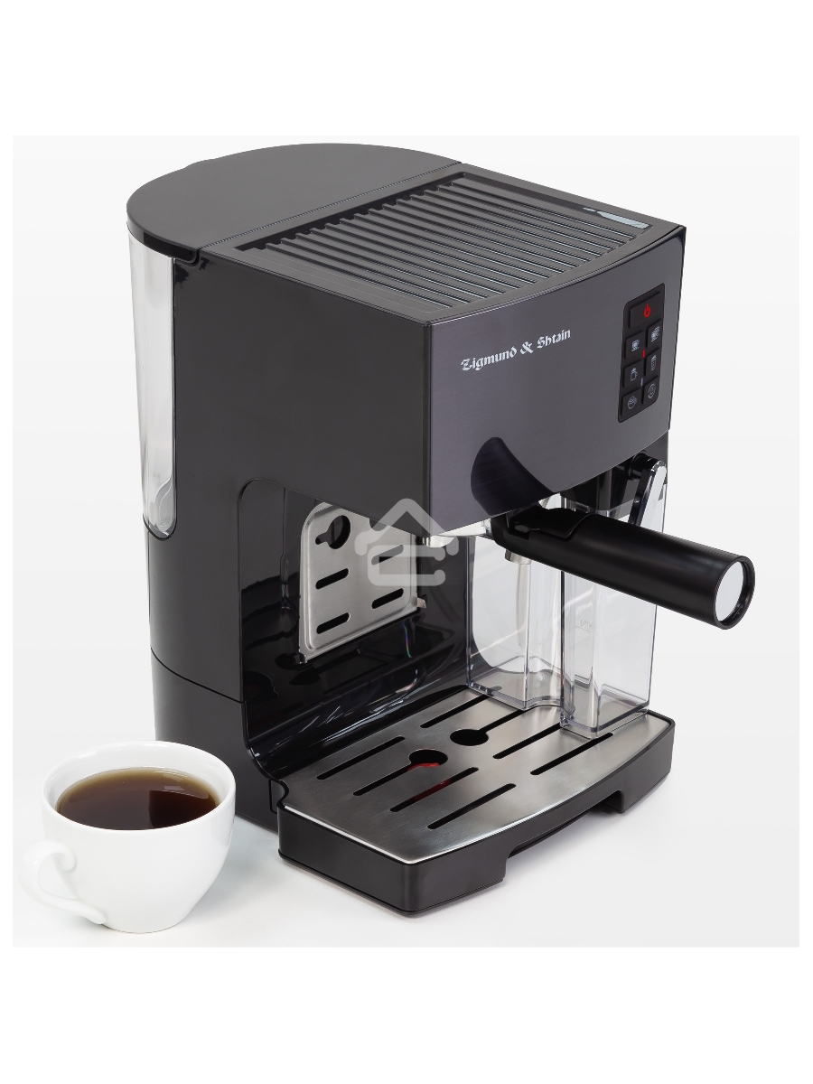 Кофеварка рожковая Zigmund & Shtain ZCM-889 черный, исп. кофе - молотый, 1.4 л, 1500 Вт. 20 Бар.