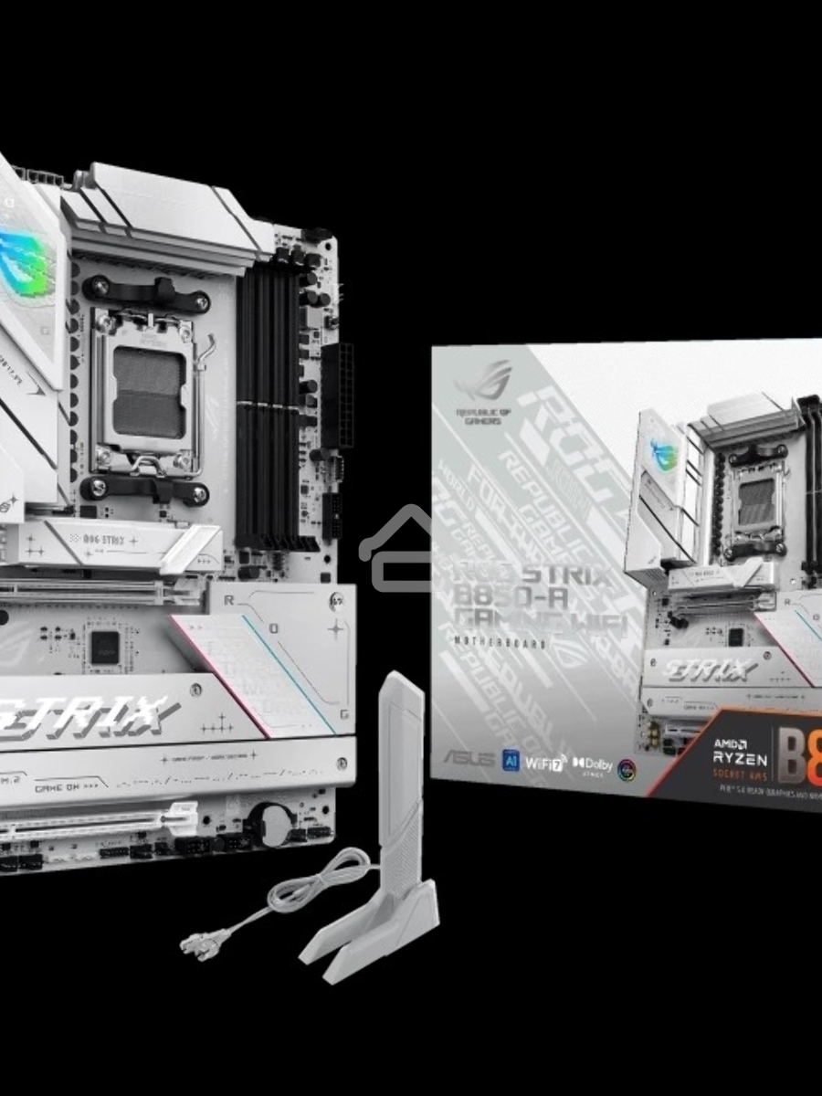 Материнская плата ASUS ROG STRIX B850-A GAMING WIFI, AM5, AMD B850, 4xDDR5, 2xSATA, 4xM.2, 1xPCIe 5.0 x16, 1xPCIe 4.0 x16, 1xPCIe x4, 1xDP, 1xHDMI, 1x2.5Gb LAN, 1xUSB-C 20Gbps, 1xUSB-C 10Gbps, 2xUSB-A 10Gbps, 4xUSB 5Gbps, 2xUSB-A 2.0, 3x3.5 мм, 7.1, ATX