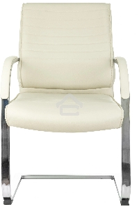 Кресло офисное Бюрократ T-8010-LOW-V/IVORY слоновая кость, искусственная кожа, на полозьях