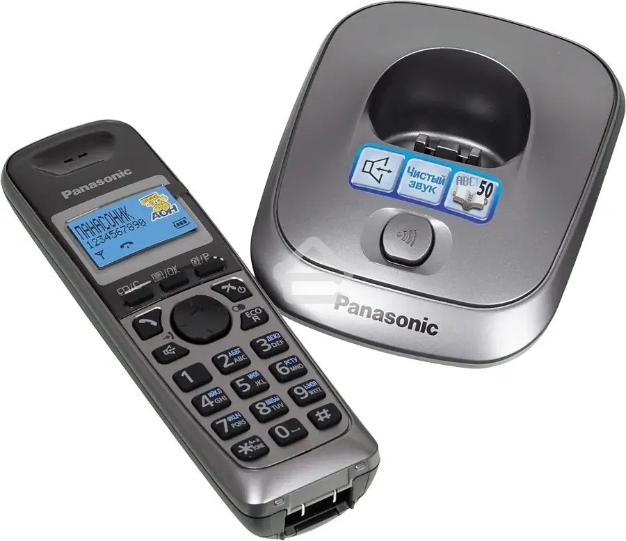 Телефон беспроводной (DECT) Panasonic KX-TG2511RUM (металик) АОН, Caller ID,спикерфон на трубке,переход в Эко режим одним нажатием
