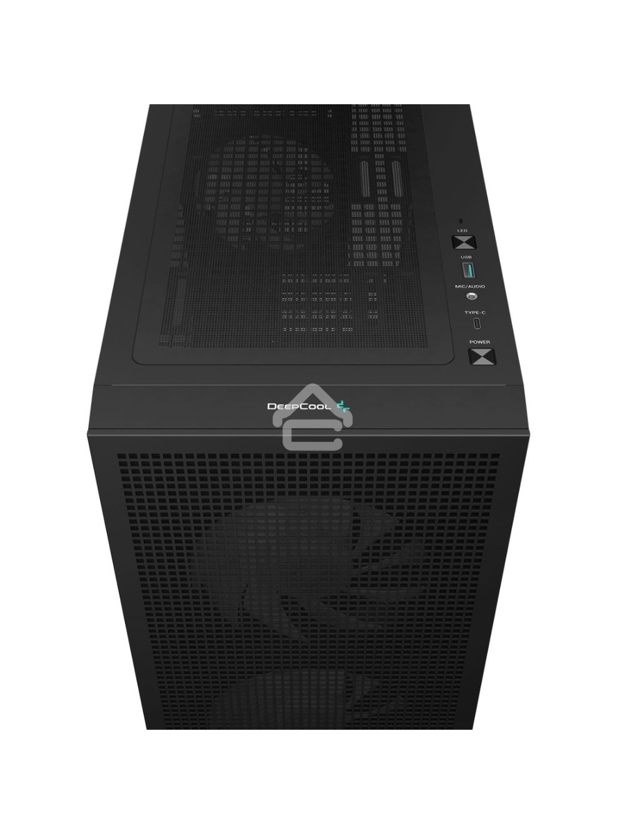 Компьютерный корпус Deepcool CH360 без БП, боковое окно (закаленное стекло), 2x140мм ARGB LED вентилятор спереди и 1x120мм ARGB LED вентилятор сзади, черный, mATX