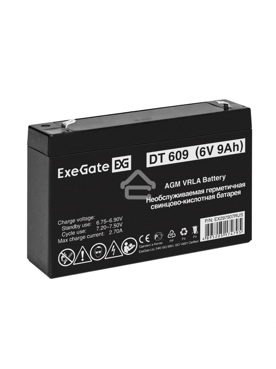 Аккумуляторная батарея ExeGate DT 609 (6V 9Ah, клеммы F2)